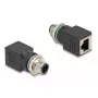 DeLOCK 60061 cambiador de género de cable M12 RJ-45 negro