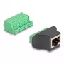 Adaptador DeLOCK conector hembra RJ50 a regleta de bornes con pulsador, regleta de bornes de 11 pines