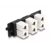 Panel adaptador Keystone DeLOCK 6 puertos negro plano RJ-45
