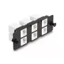 Panel adaptador Keystone DeLOCK 6 puertos negro plano RJ-45
