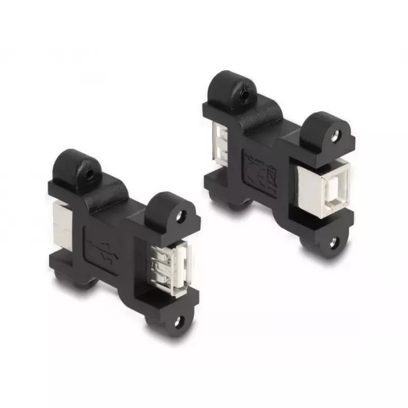 Adaptador DeLOCK USB 2.0 Type-A hembra a Type-B hembra con conexión por tornillos