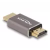 Adaptador HDMI DeLOCK macho a macho 8K 60 Hz gris metal