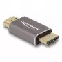 Adaptador HDMI DeLOCK macho a macho 8K 60 Hz gris metal