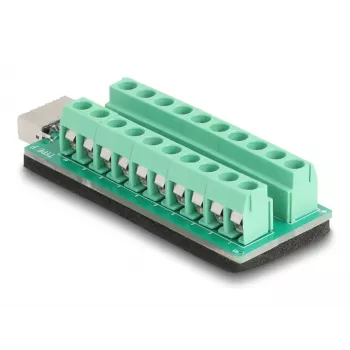 Cable Gender Changer DELOCK 67189 — USB Type-E Key A a regleta de 20 pines, negro/verde