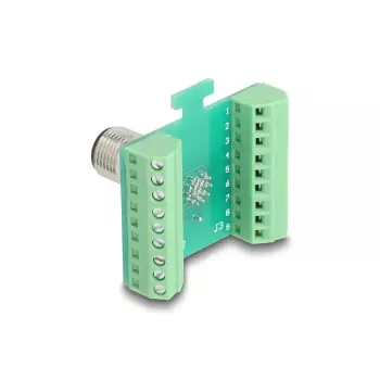 Adaptador de módulo de transferencia DeLOCK M12 17 polos codificado A conector macho a regleta de 18 polos