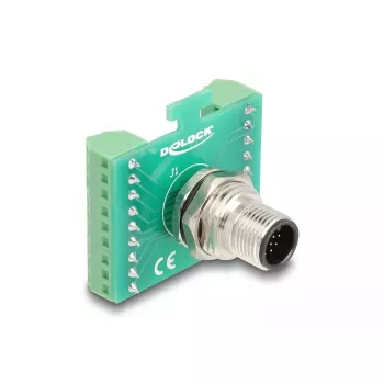 Adaptador de módulo de transferencia DeLOCK M12 17 polos codificado A conector macho a regleta de 18 polos