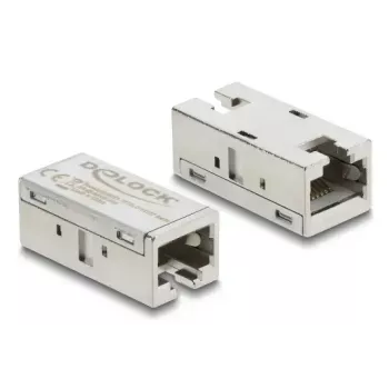 Delock 90712 adaptador acoplador RJ45 hembra a hembra, Cat.6A, metal