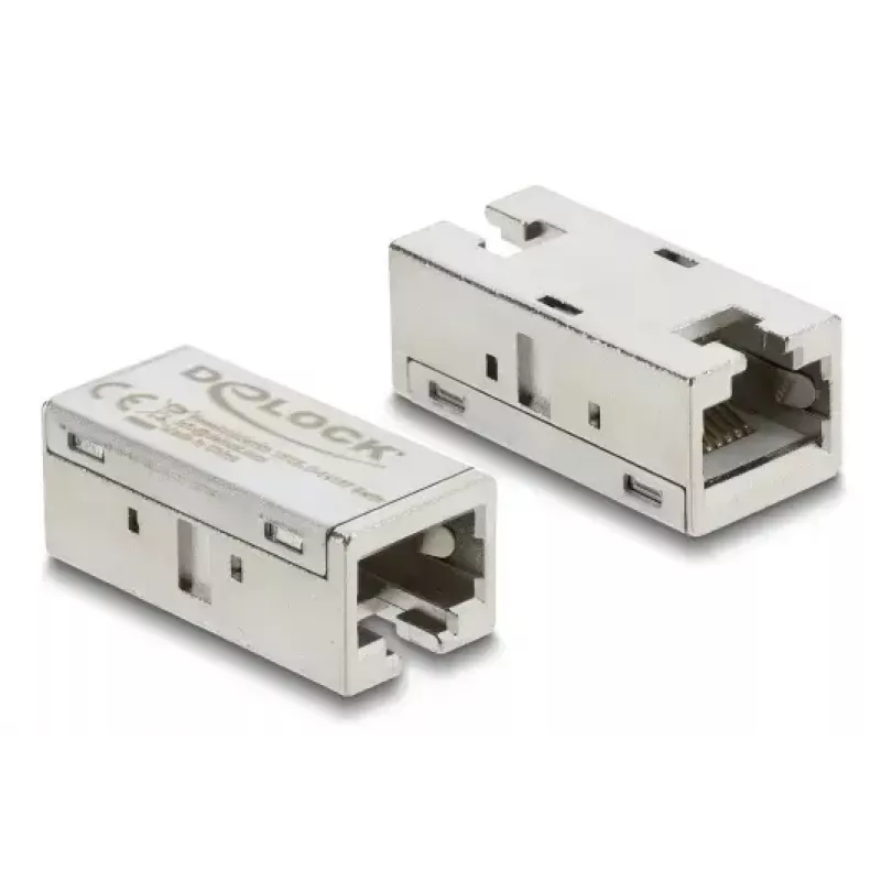 Delock 90712 adaptador acoplador RJ45 hembra a hembra, Cat.6A, metal