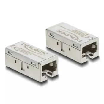 Delock 90712 adaptador acoplador RJ45 hembra a hembra, Cat.6A, metal