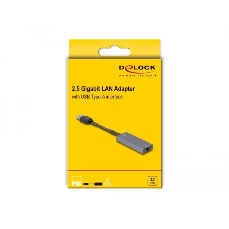 DeLOCK 66247 Cable adaptador RJ-45 USB A Gris 0,09 m