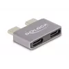 DeLOCK Adaptador USB 40 Gbps USB Type-C 2 x conector macho a 2 x conector hembra Portsaver Metal