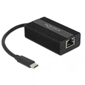 DeLOCK 65990 adaptador de USB Type-C a LAN de 2,5 Gigabit, negro