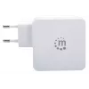 Manhattan Cargador de pared/alimentación (Euro 2 polos), conectores USB-C y USB-A, salida USB-C: 45W / 3A, salida USB-A: 2,4A, Blanco, Tres años de garantía, Caja