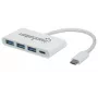Manhattan 163552 hub USB 3.0, 4 puertos (3x USB-A, 1x USB-C), con puerto USB-C Power Delivery