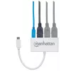 Manhattan 163552 hub USB 3.0, 4 puertos (3x USB-A, 1x USB-C), con puerto USB-C Power Delivery