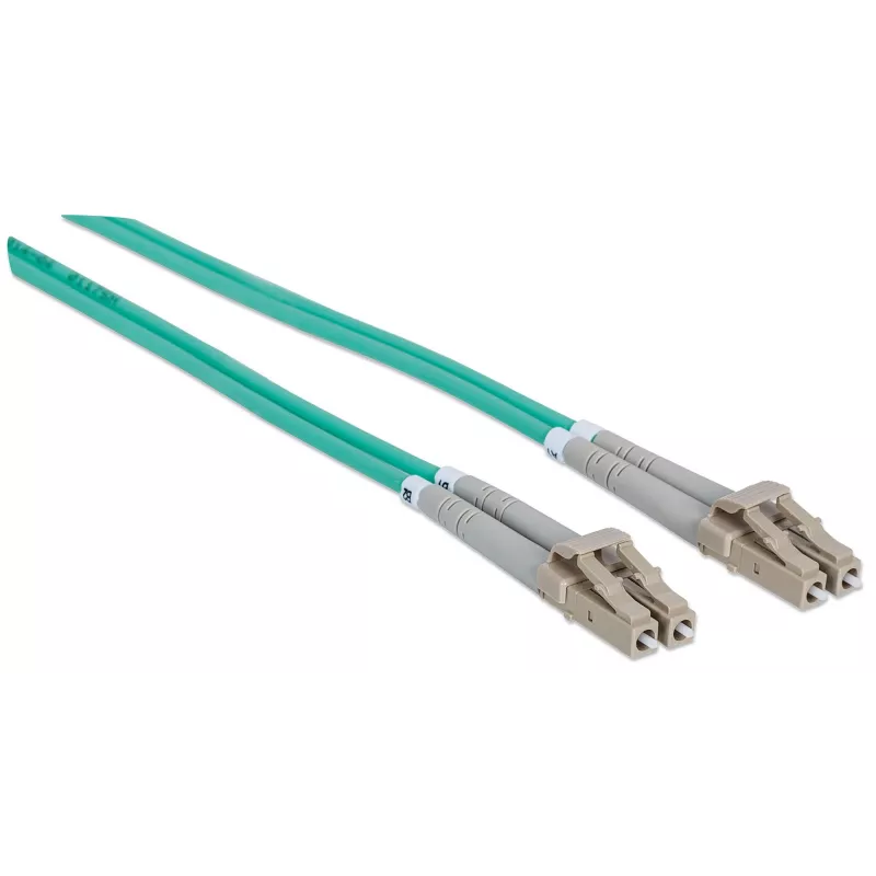 Intellinet 750097 cable de conexión de fibra óptica, OM3, LC/LC, dúplex, multimodo 50/125 µm, 10 m