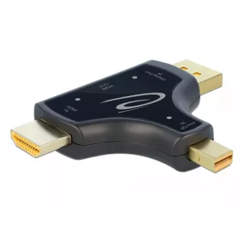 DeLOCK 64059 adaptador de monitor 3 en 1, entrada HDMI / DisplayPort / mini DisplayPort a salida HDMI, 4K 60 Hz, negro