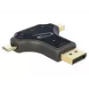 DeLOCK 64060 adaptador de monitor 3 en 1, entrada USB-C / DisplayPort / mini DisplayPort a salida HDMI, 4K 60 Hz, negro