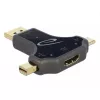 DeLOCK 64060 adaptador de monitor 3 en 1, entrada USB-C / DisplayPort / mini DisplayPort a salida HDMI, 4K 60 Hz, negro