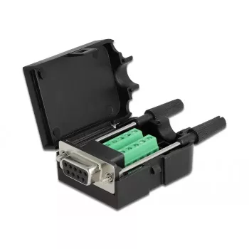 Conector de cables DeLOCK 66257 Sub-D 9 bloque de terminales de 10 polos negro