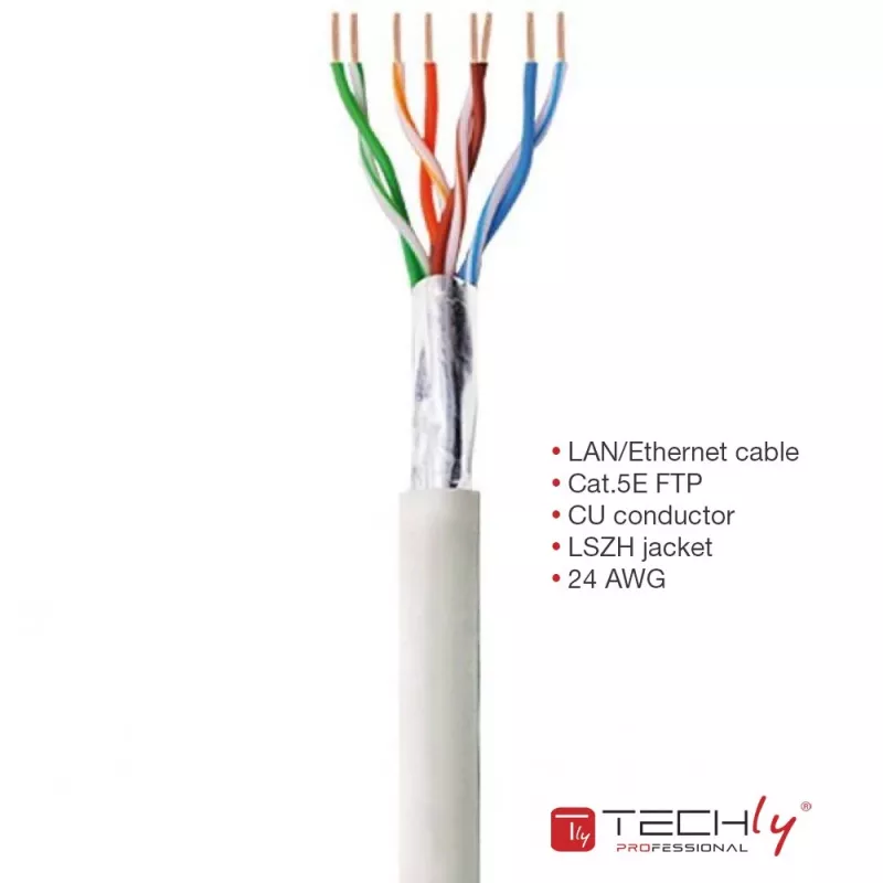 Cable de red Techly ITP-C5F-305-RIS gris 305 m Cat5e F/UTP (FTP)