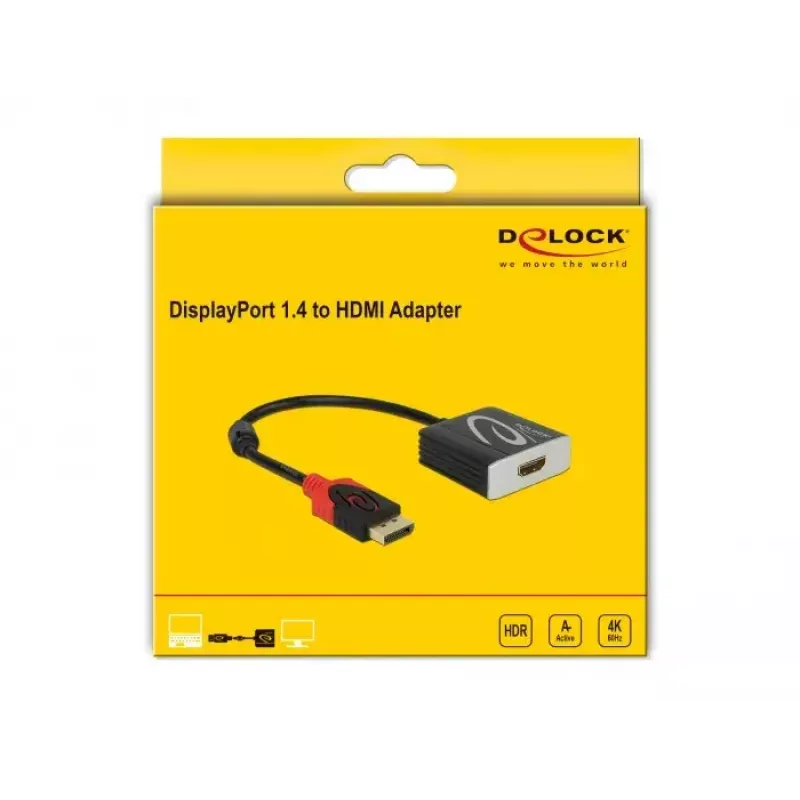 Adaptador activo DisplayPort 1.4 a HDMI DeLOCK 65207
