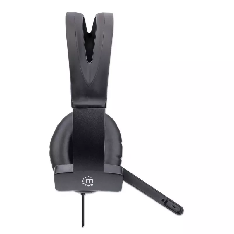 Auriculares con micrófono mono over-ear Manhattan (USB), brazo de micrófono (acolchado), envase de venta al público, diadema ajustable, mando en el cable, almohadillas, USB-A para audio y micrófono, cable 1,5 m, tres años de garantía