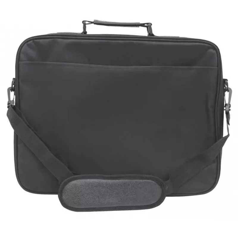 Maletín para portátil Manhattan Empire 17,3 inch, diseño clamshell, compartimento para accesorios, correa de hombro (extraíble), funda para portátil, negro, tres años de garantía