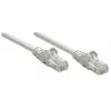 Cable de red patch Intellinet, Cat6, 15 m, gris, CCA, U/UTP, PVC, RJ45, contactos dorados, protección de la lengüeta, funda antipinzamiento, garantía de por vida