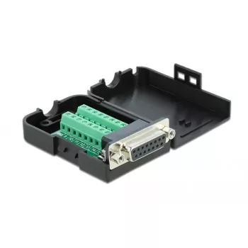 Conector hembra D-Sub15 a regleta de bornes con carcasa DeLOCK 66569