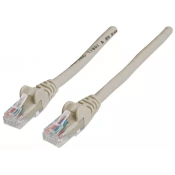 Cable de red patch Intellinet, Cat6, 20 m, gris, CCA, U/UTP, PVC, RJ45, contactos dorados, protección de la lengüeta, funda antipinzamiento, garantía de por vida