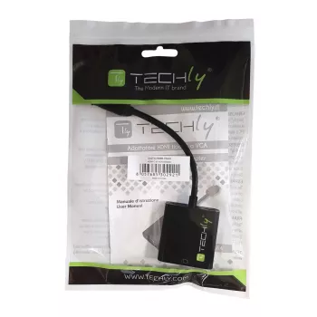 Convertidor Techly HDMI Mini C a VGA IDATA HDMI-VGA4, VGA (D-Sub), HDMI Type-C (Mini), conector macho, conector hembra, 1920 x 1080 píxeles, 1080p, 720p, 480p