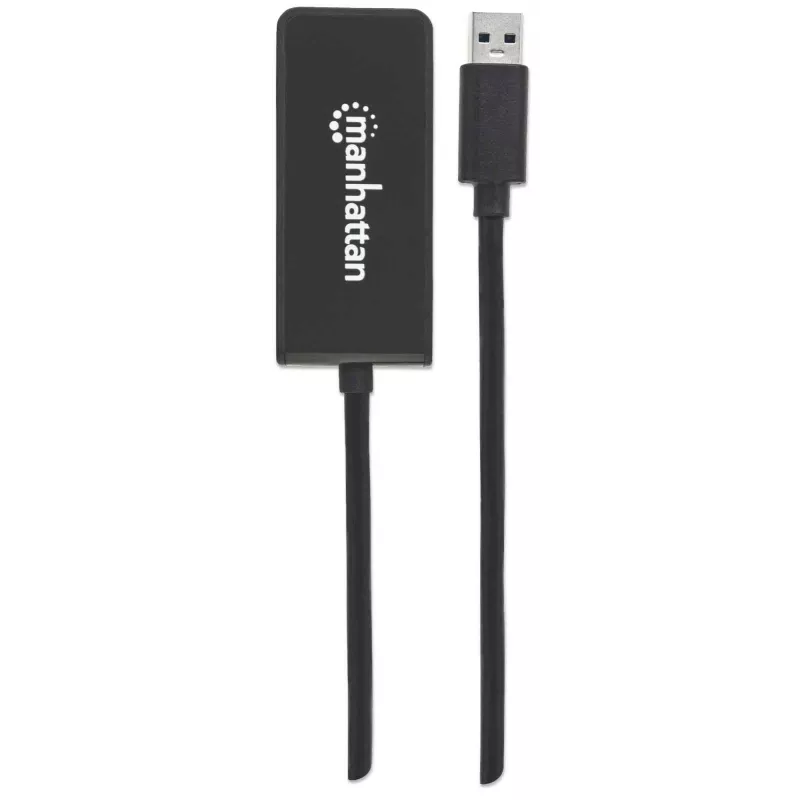 Cable adaptador Manhattan USB-A a HDMI, 60 cm, conector macho a conector hembra, 5 Gbit/s (USB 3.2 Gen1, también conocido como USB 3.0), 2560x1440 @ 32 bits de color, vídeo Full-HD 1080p@16:9, negro, blíster