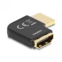 Adaptador DeLOCK HDMI conector macho a conector hembra 90° en ángulo hacia la izquierda 8K 60 Hz metal
