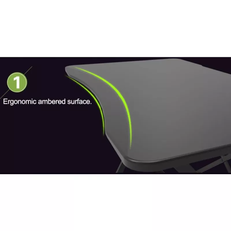 Mesa gaming Techly para PC con borde ergonómico biselado negro