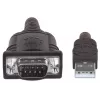 Manhattan 151801 cable convertidor de USB-A a serie RS232 DB9, macho/macho, 45 cm