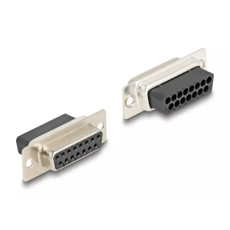 DELOCK D-Sub de 15 polos conector hembra a RJ12 conector hembra kit de montaje, rojo