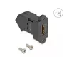 Toma de panel HDMI DeLOCK hembra a hembra 45° acodada 8K 60 Hz negro