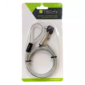 Sistema de seguridad Techly Wedge-Lock candado para cable de portátil 1,8 m