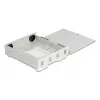 Caja de pared de fibra óptica DELOCK para 4× adaptadores SC simplex o LC dúplex, carcasa de metal, gris