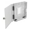 Caja de pared de fibra óptica DELOCK para 4× adaptadores SC simplex o LC dúplex, carcasa de metal, gris