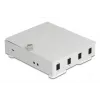 Caja de pared de fibra óptica DELOCK para 4× adaptadores SC simplex o LC dúplex, carcasa de metal, gris