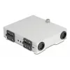 Caja de pared de fibra óptica DELOCK para 4× adaptadores SC simplex o LC dúplex, carcasa de metal, gris