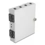 Caja de pared de fibra óptica DELOCK para 4× adaptadores SC simplex o LC dúplex, carcasa de metal, gris