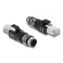 Adaptador M12 codificado D de 4 polos (macho) a conector RJ45, DELOCK 90831, contactos dorados, negro