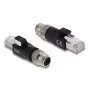 Adaptador DELOCK M12 codificado X macho de 8 polos a conector RJ45, contactos dorados, negro
