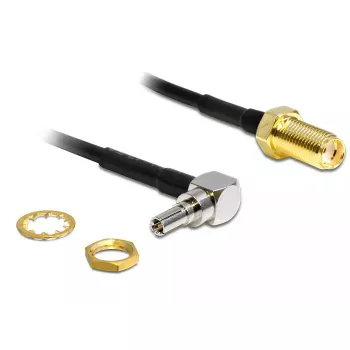 Cable de señal DeLOCK 88466 0,2 m Negro Oro Plata