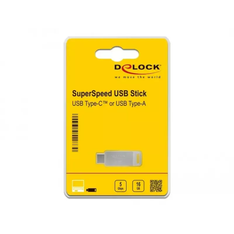 Memoria flash USB DeLOCK 32GB USB-C Type-A carcasa de metal