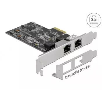Tarjeta DeLOCK PCI Express x2 a 2 x RJ45 2.5 Gigabit LAN RTL8125