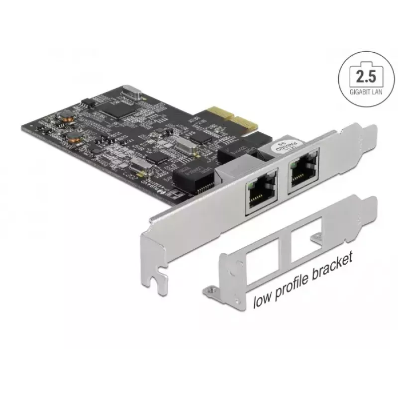 Tarjeta DeLOCK PCI Express x2 a 2 x RJ45 2.5 Gigabit LAN RTL8125